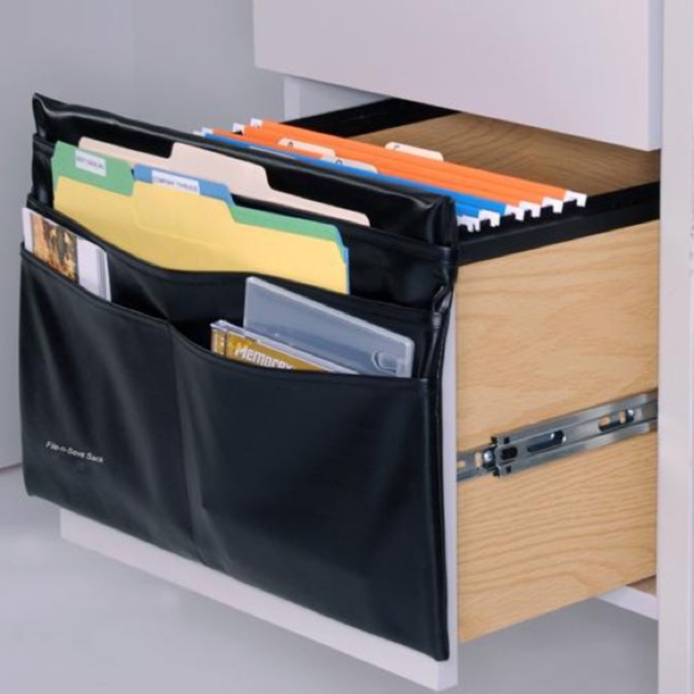 File-n-Save Sack -Black Leatherette, Seat-Sack X2